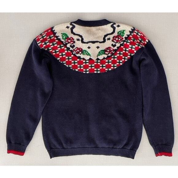 The Eagle's Eye L Americana Cardigan Sweater 90s Vintage Patriotic 4th of July - Picture 4 of 12